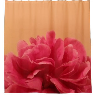 Melon Orange Hot Pink Floral Duschvorhang