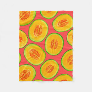 Melon-Scheiben-Aquarellmuster Fleecedecke
