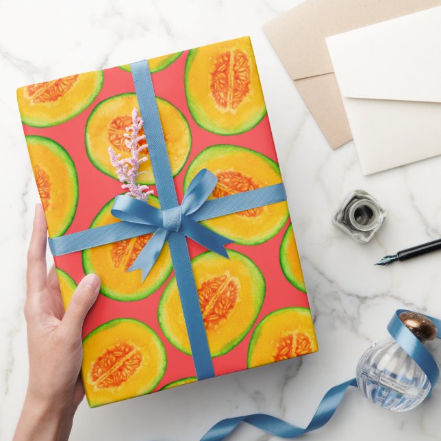 Melon-Scheiben-Aquarellpapier Geschenkpapier (Schenken)