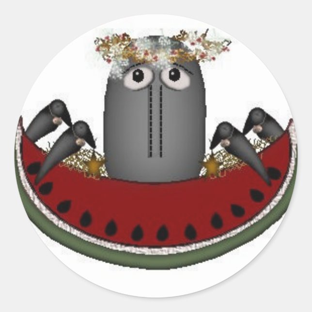 Melon- und Crows-Sticker Runder Aufkleber (Vorderseite)