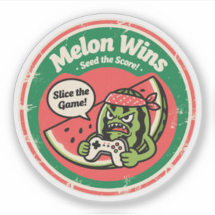 Melone Gewinnt! Punkte säen Gamer Aufkleber