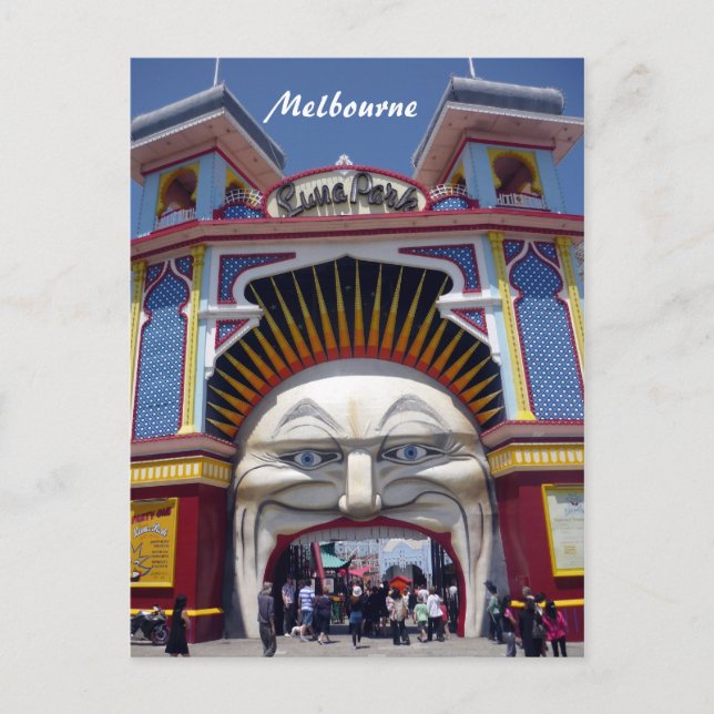 Melone Luna Gesicht Postkarte (Vorderseite)