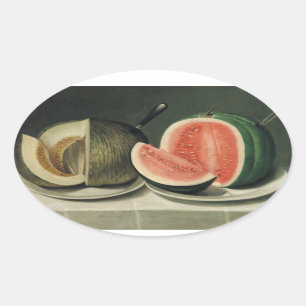 "Melonen" Kunstaufkleber Ovaler Aufkleber