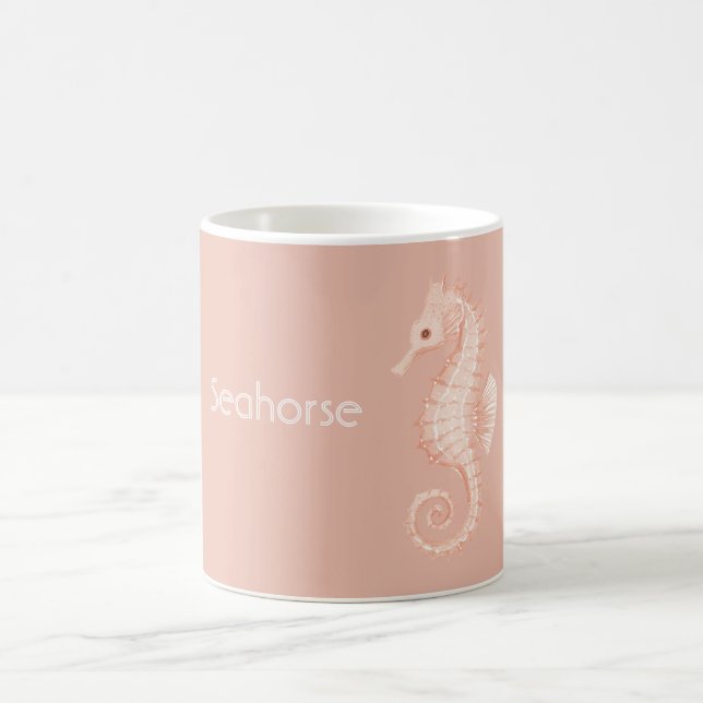 Melonen-Pfirsich-Ozean-Strand-Seepferdchen Kaffeetasse (Mittel)