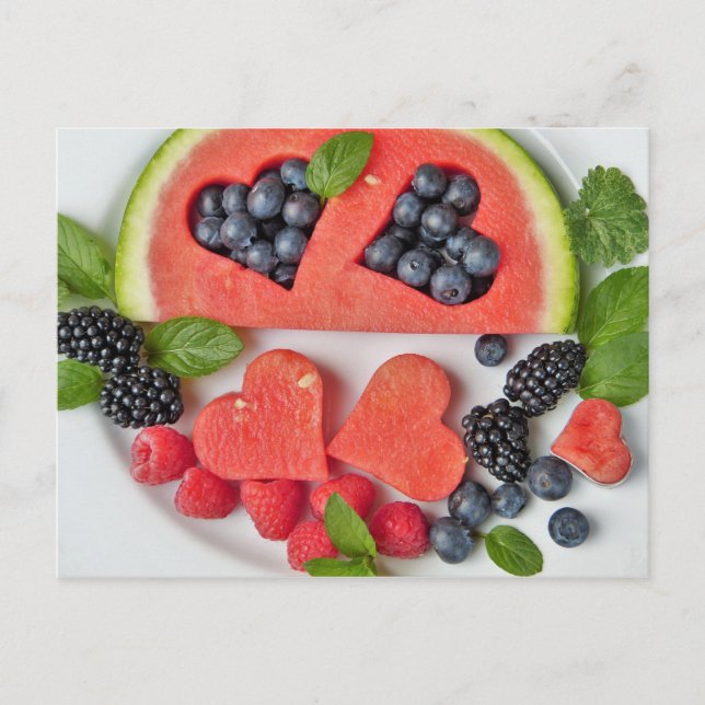 Melonen und Beeren Postkarte (Vorderseite)