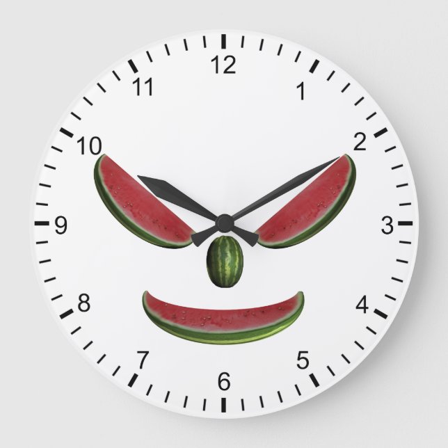 Melons Face Große Wanduhr (Vorderseite)