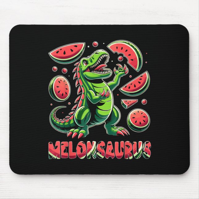 Melonsaurus Watermelon Dinosaur Sommer Tropical Va Mousepad (Vorne)