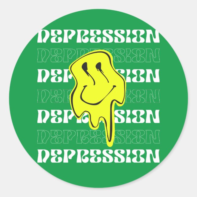 MELT_ Depression Green Aufkleber (Vorderseite)