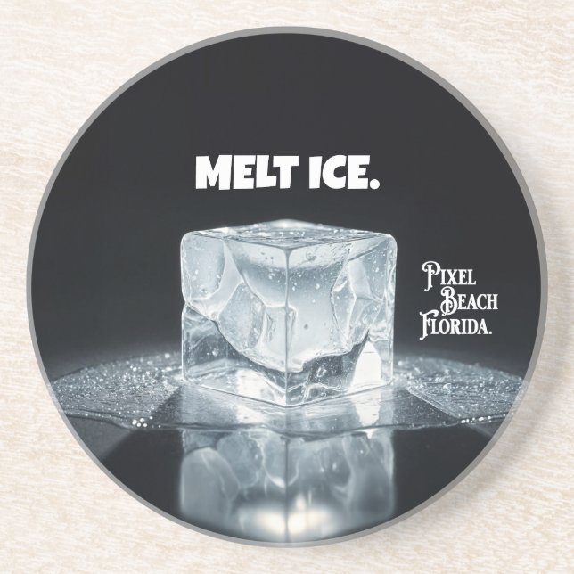 MELT ICE. Keychain Getränkeuntersetzer (Vorne)