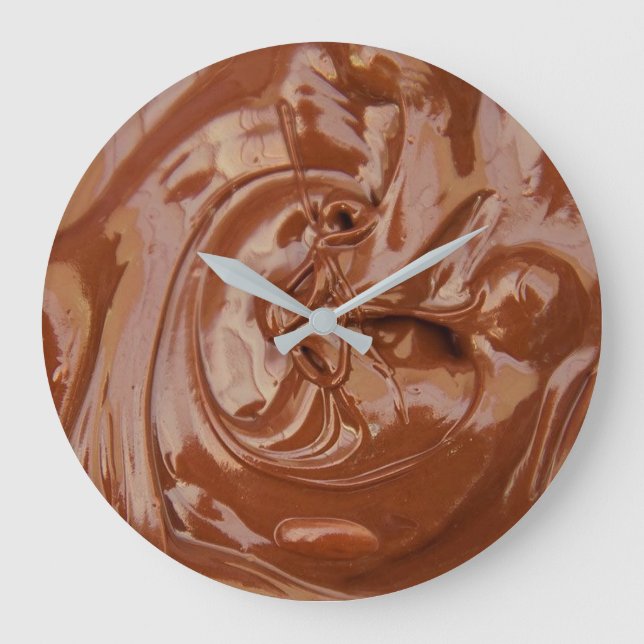 Melted Chocolate Texture Große Wanduhr (Vorderseite)