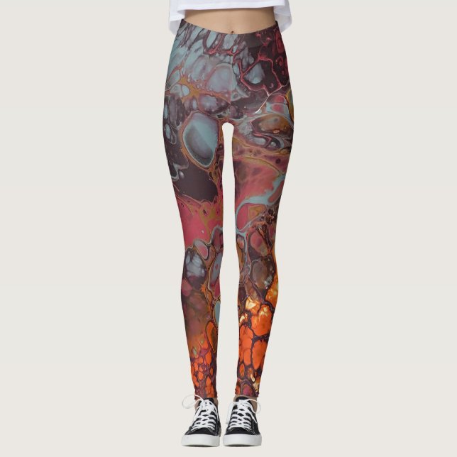 Melted Crayon Serie - Acrylmalerei wie Leggings (Vorderseite)