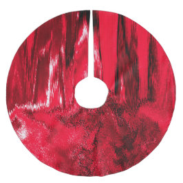 Melted Glitch Red Polyester Weihnachtsbaumdecke