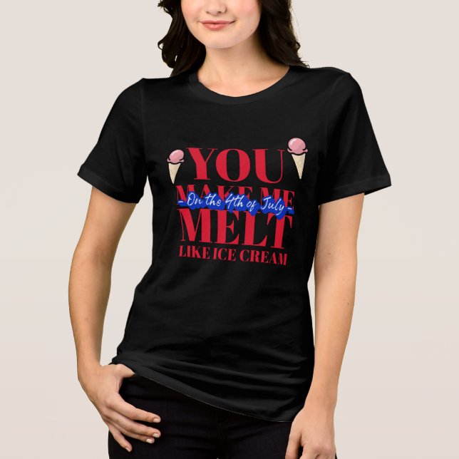 Meltin’ Hearts - 4. Juli Tri-Blend Shirt (Vorderseite)