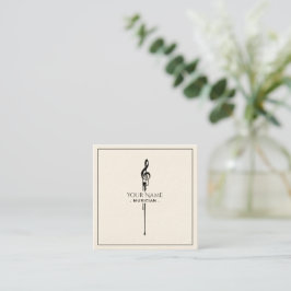 Melting Black Treble Clef Quadratische Visitenkarte