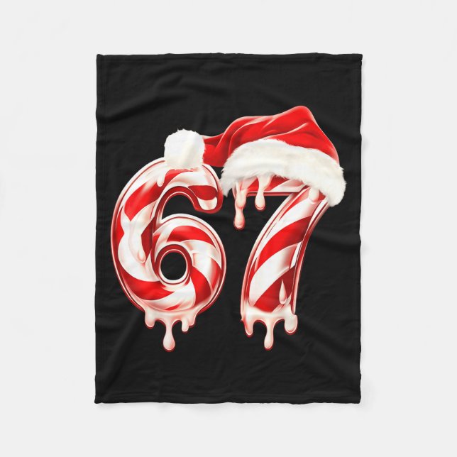 Melting Candy Cane 67 Christmas Design, Santa Hat  Fleecedecke (Vorderseite)