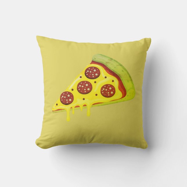 Melting Cheesy Pepperoni Pizza Slice Kissen (Vorderseite)