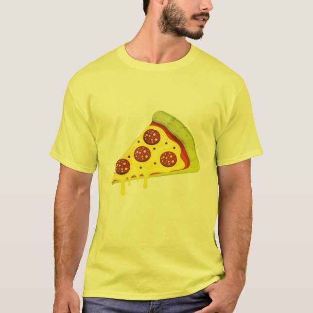 Melting Cheesy Pepperoni Pizza Slice T-Shirt (Vorderseite)