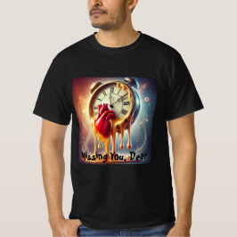 Melting Clock Heart Mens Tshirt