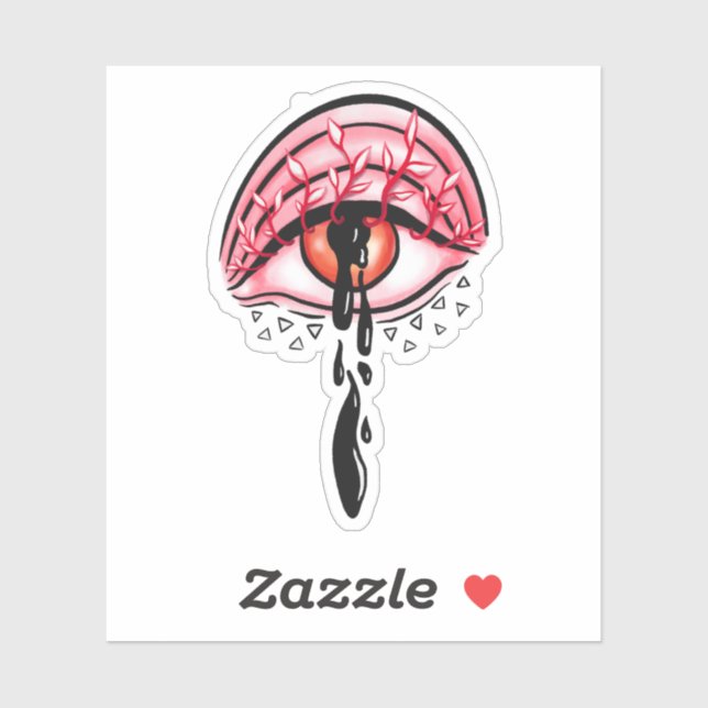 Melting Eye Psychedelic Pastel Goth Art Aufkleber (Blatt)