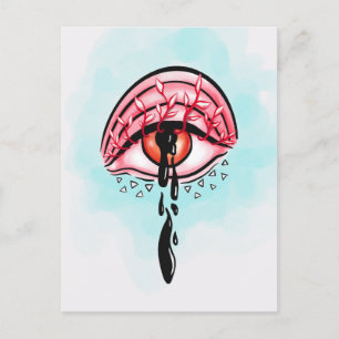 Melting Eye Psychedelic Pastel Goth Art Postkarte