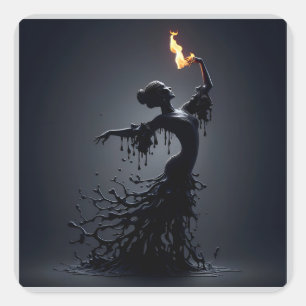 Melting Flamenco Dancer Quadratischer Aufkleber