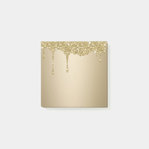 Melting Gold Glitzer Post-it Klebezettel