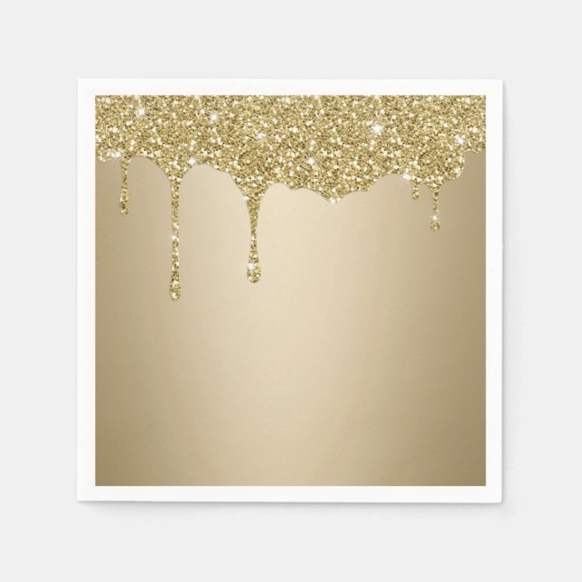 Melting Gold Glitzer Serviette (Vorderseite)