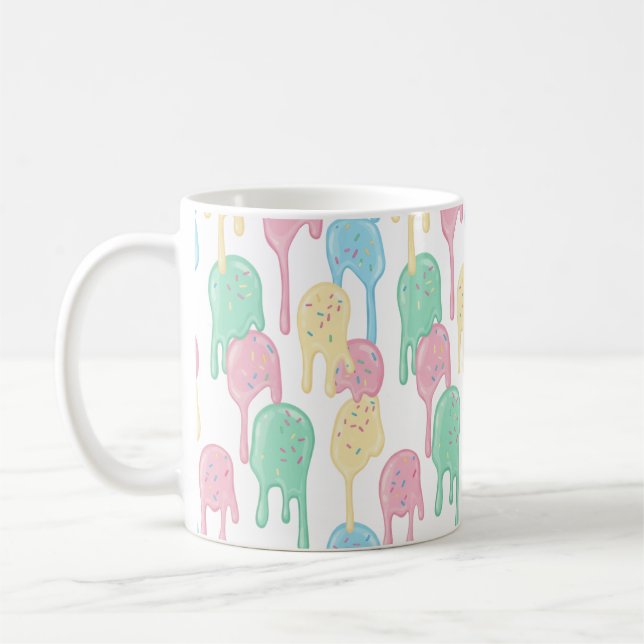 Melting Ice Cream and Sprinkles Pattern  Kaffeetasse (Links)
