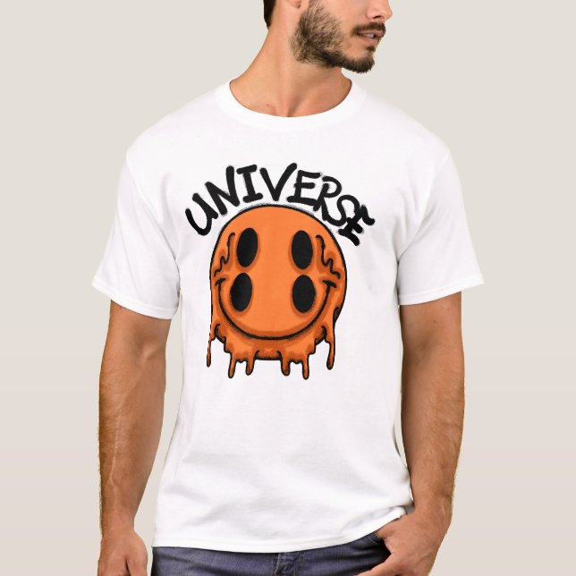 Melting Orange Smile streetwear T-Shirt (Vorderseite)
