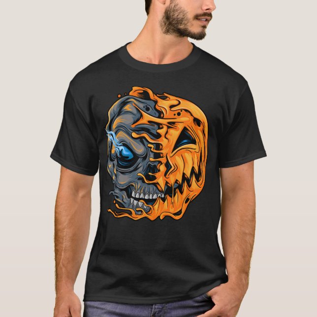 Melting Pumpkin Skull T-Shirt (Vorderseite)
