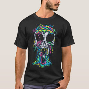 Melting Skull Halloween farbenfrohe Paint Tropfen  T-Shirt