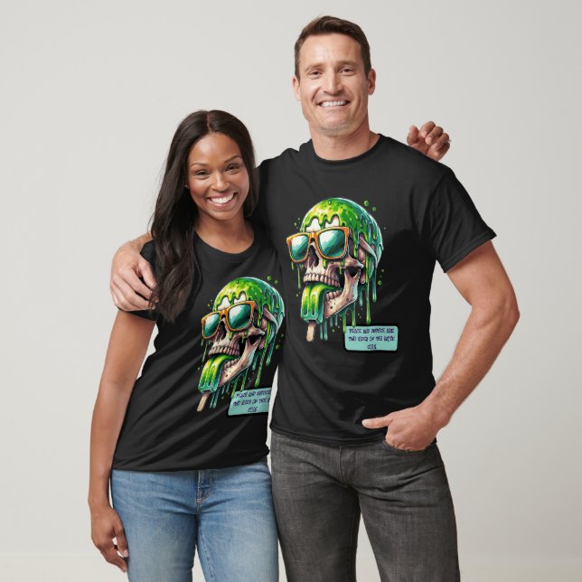 Melting Skull Ice Cream Graphic T-Shirt - Edgy Str (Unisex)