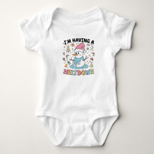 Melting Snowman Holiday Spaß Baby Strampler