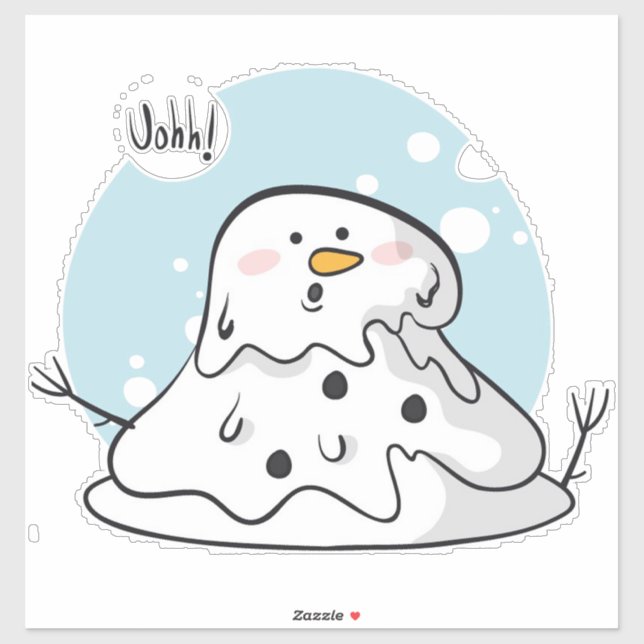 Melting Snowman Sticker (Blatt)