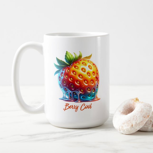 Melting Strawberry-Drippy Art Kaffeetasse (Mit Donut)