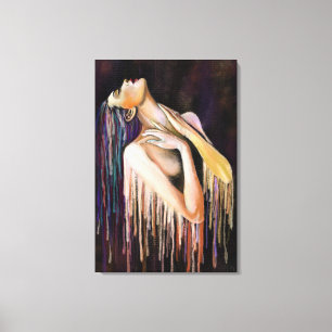 Melting Woman Canvas Print - Malerei Art Leinwanddruck