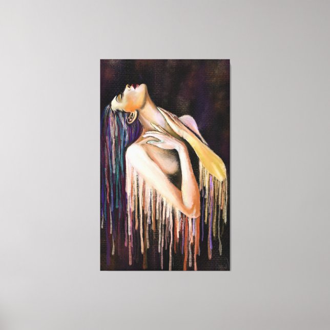 Melting Woman Canvas Print - Malerei Art Leinwanddruck (Vorderseite)