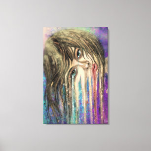 Melting Woman Fantasy Canvas Print - Malerei Leinwanddruck