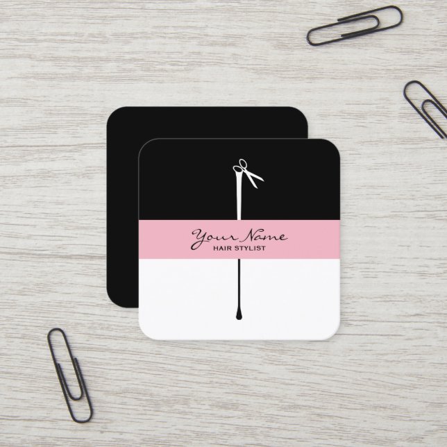 MELTPOINT Scissors Haare Stylist Quadratische Visitenkarte (Vorderseite/Rückseite Beispiel)