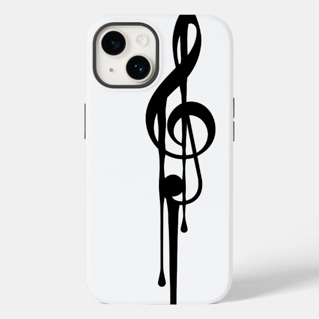 MELTPOINT WHITE Black G-Clef benutzerdefinierte Fa Case-Mate iPhone Hülle (Rückseite)
