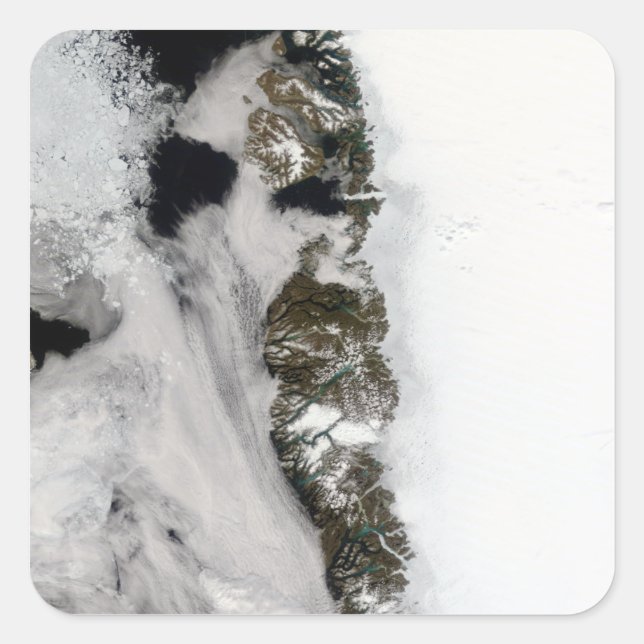 Meltwater-Teiche entlang der grönländischen Westkü Quadratischer Aufkleber (Vorderseite)