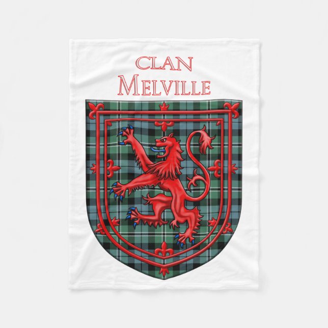 Melville Tartan Scottish Kariert Lion Rampant Fleecedecke (Vorderseite)