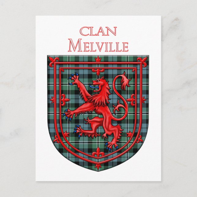 Melville Tartan Scottish Kariert Lion Rampant Postkarte (Vorderseite)