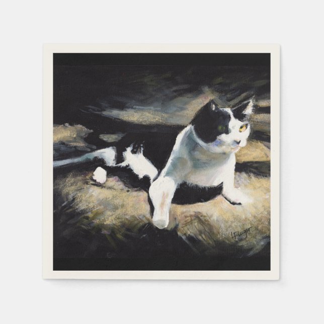 Melvin Cat Fine Art Serviette (Vorderseite)
