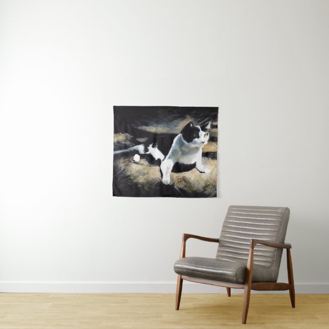 Melvin Cat Fine Art Wandteppich (Beispiel (Horizontal))
