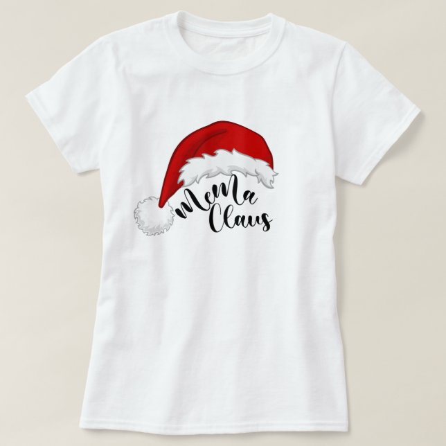Mema Claus Weihnachten Weihnachtsmann T - Shirt (Design vorne)