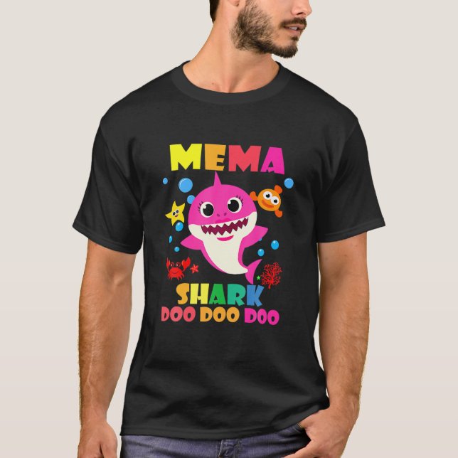 Mema Shark Doo Funny Baby Mommy Daddy Kids T-Shirt (Vorderseite)
