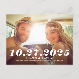 Memable Date Modern Save the Date Postcard Postkarte