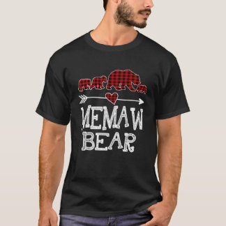 Memaw Bear Three Cubs Red Kariert Mama Christmas P T-Shirt