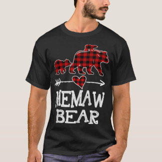 Memaw Bear Two Cubs Red Kariert Memaw Christmas Pa T-Shirt